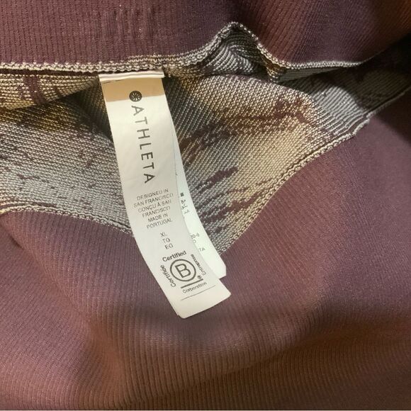 Athleta Aurora Shine High Waist Compression Tight Legging Spiced Cabernet, Sz XL - Picture 8 of 8